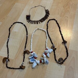 Handcrafted Brown and Cream Sea Shells Necklace Set
